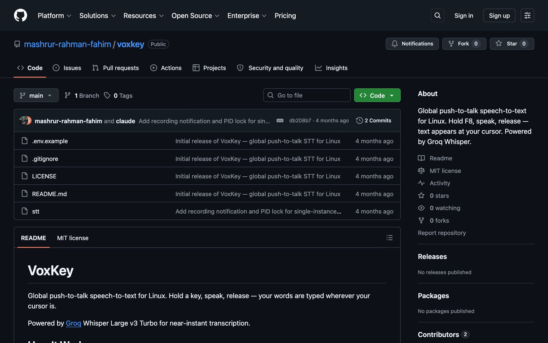 VoxKey – Linux Push-to-Talk Dictation - Image 1